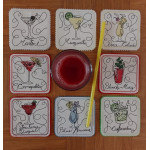 Stickdatei ITH - Untersetzer Cocktailparty